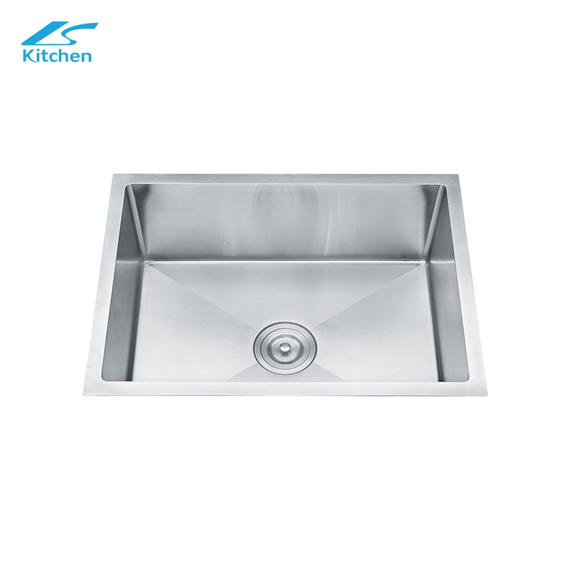 23.6" Undermount Single Basin Stainless Steel Kitchen Sink Silver Modern Kitchen Style Handmade Sink