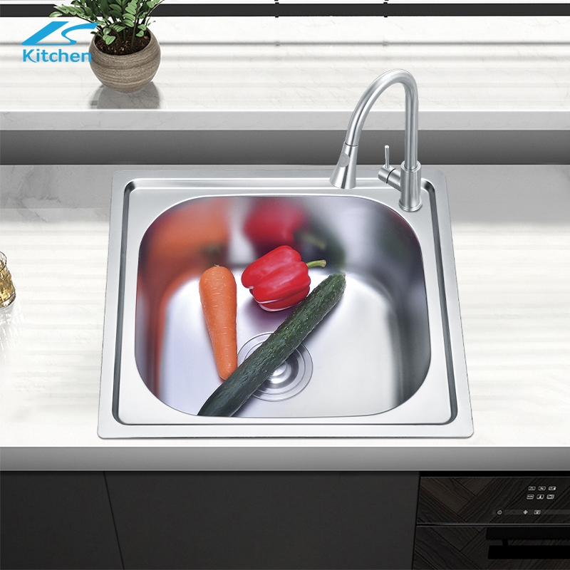 Brushed Factory Direct Sale LS-4641 Stainless Steel Kitchen Sink Single Square Bowl Pressing Touring Car Single Bowl Style