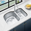 8153 Double Bowl Special Shape House Sink Brushed Stainless Steel Sink