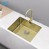 Singe Handmade Golden Basin 19.6” for Undermount Installation 304 Stainless Steel Kitchen Sink 