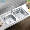 Farmhouse Stainless Steel Double Bowl Kitchen Sink Handmade Single Rectangular Sink 3 Years Warranty Small Size Machine