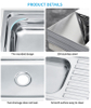 Rectangular Stainless Steel Basin with Plate Single Bowl Washing Sink Suitable for Farmhouse Home Kitchen