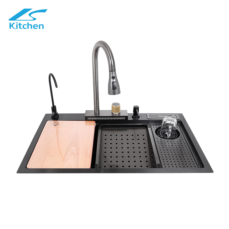 Out-pull Faucet Modern Rectangular Singe Bowl Kitchen Sink Hot Sale of Farm Kitchen ware