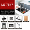 Handmade Waterfall Multifunction Smart Stainless Steel Sink Glass Rinser for Kitchen Sinks