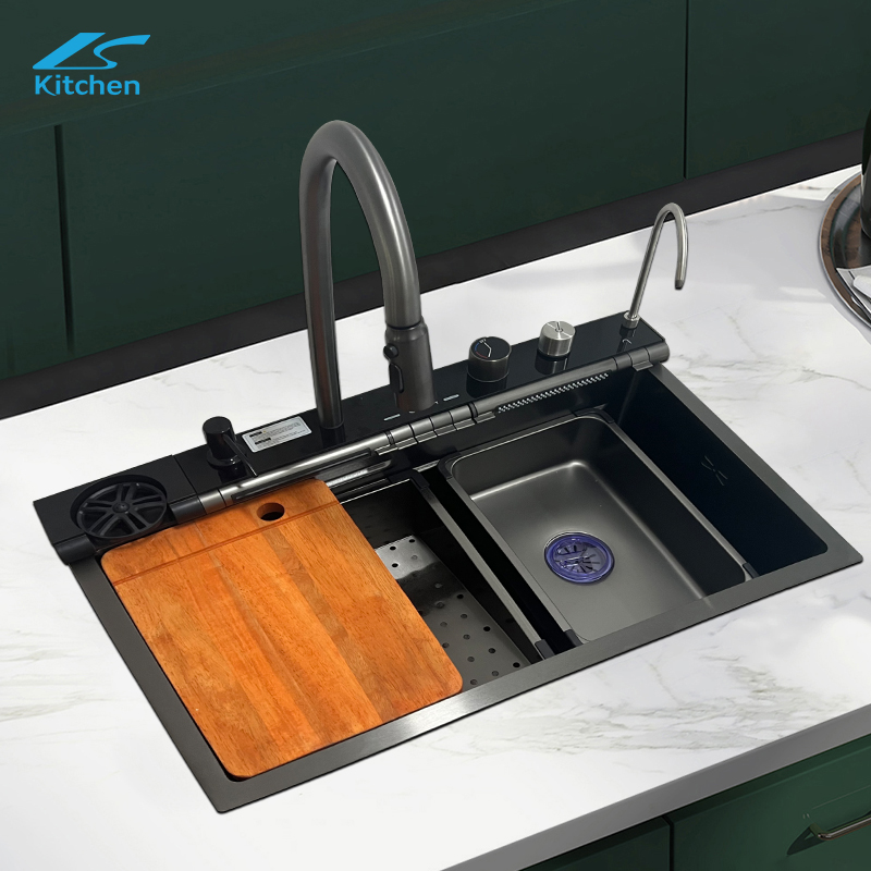 2025 Hot sale kitchen sink 30-Inch Waterfall Kitchen Sink Stainless Steel Top-Mount Sink