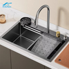 New High Quality Electronic Waterfall Kitchen Sink Led Digital Display House Kitchen Sink