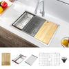 Undermount Sliver Kitchen Sink 33' Handcrafted Stainless Steel Sink with large Space