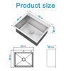 25-Inch Top-Mount RV Kitchen Sink Stainless Steel SUS304 Modern Kitchen Sink