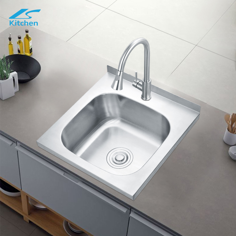 Brushed Single Kitchen Sink Common House Kitchen and Bath Washing and Cooking Sink Top Silver Basin