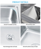 Stainless Steel Single Bowl Undermount Corner Kitchen Sink with Cutting Board – Square One-Hole Design, Ideal for Farmhouse Kitchens, Deep Basin