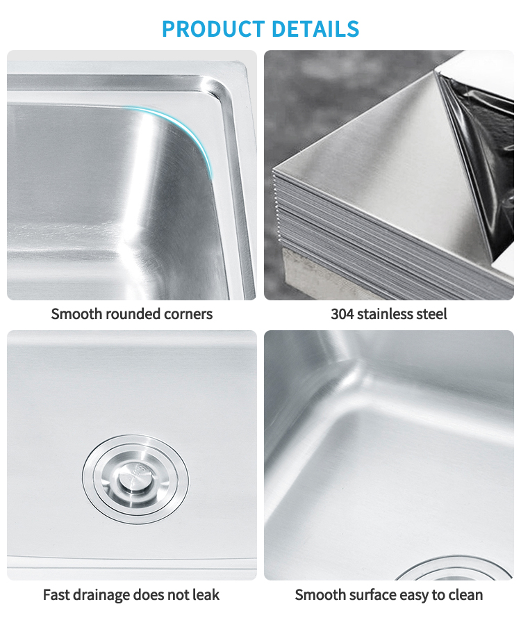 Stainless Steel Single Bowl Undermount Corner Kitchen Sink with Cutting Board – Square One-Hole Design, Ideal for Farmhouse Kitchens, Deep Basin