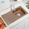 Brushed Rose Gold SUS 304 Stainless Steel Single Bowl Kitchen Sink with Utility Shelf – Top Mount Design for Home and Rural Kitchens – Deep Basin & Modern House Sink