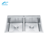 Premium Handmade Stainless Steel Double Equal Bowl Undermount Kitchen Sink – Ideal for Home, Utility, and Commercial Kitchens Farmhouse Sink