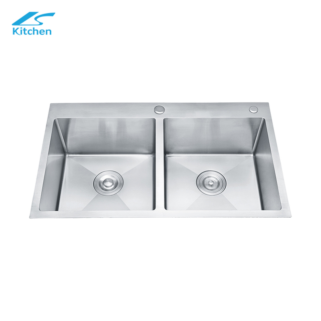 Premium Handmade Stainless Steel Double Equal Bowl Undermount Kitchen Sink – Ideal for Home, Utility, and Commercial Kitchens Farmhouse Sink