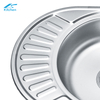 5745 Zhongshan Stainless Steel Sink Hot Sale Single Bowl Pressed Sink with Plate Round Washing and Cooking Sink