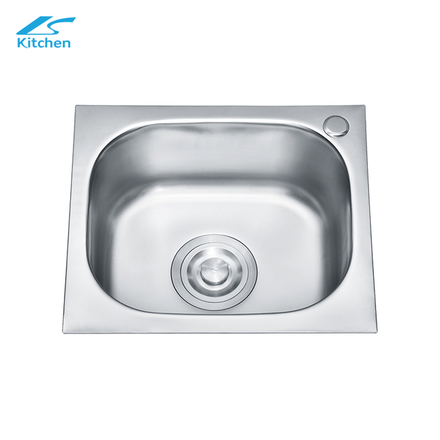 Modern Pressing Stainless Steel Kitchen Sink Single Bowl Topmount One-Hole Design Contemporary Farmhouse Style 