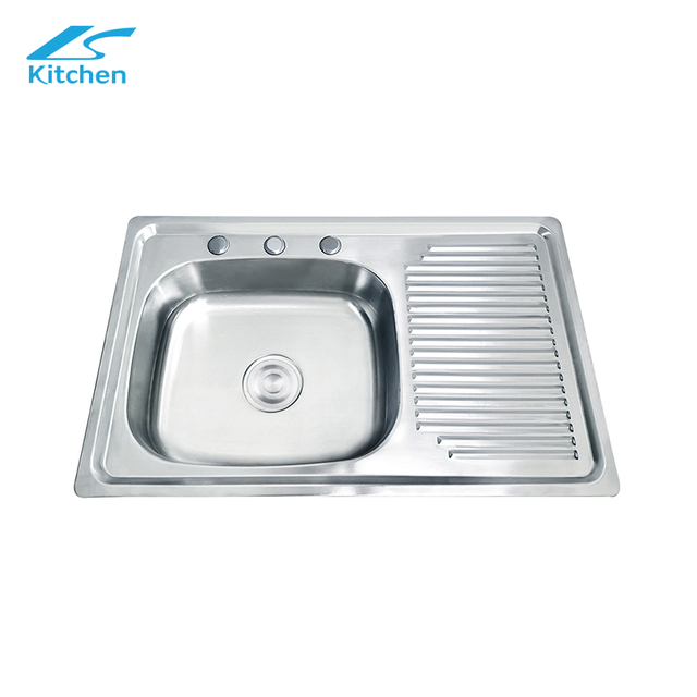 Farmhouse Kitchen Sink SUS304 Stainless Steel Silver Square Sink with Drainboard