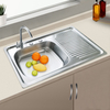 Farmhouse Kitchen Sink SUS304 Stainless Steel Silver Square Sink with Drainboard