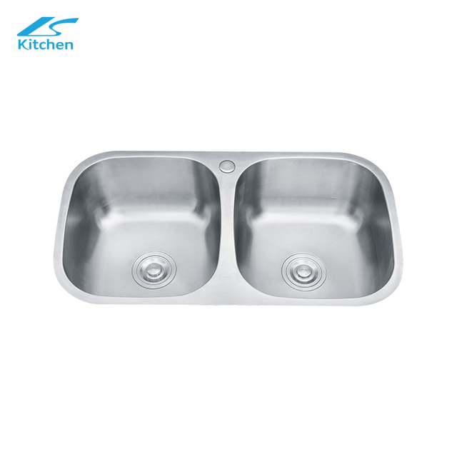 Modern Minimalist Double Bowls Sink Kitchen Stainless Steel Undermount Installation Nano Surface Sink