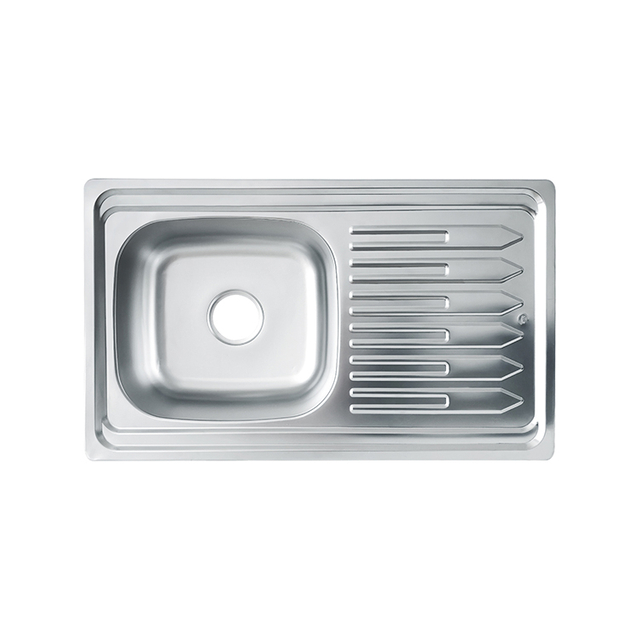 Single Above-Counter Drainboard Granite Kitchen Sink Barbero Fregadero with Stainless Steel One-Hole Design