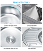 Kitchen Sink Customized Two Semicircles Stainless Steel Anti-Clogging Mesh Sink Strainer Filter in Bathroom
