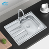 China Factory 201/304 Stainless Steel Single Bowl Kitchen Sink with Drainboard, Farmhouse & RV Use – Hydraulic Pressed Sink