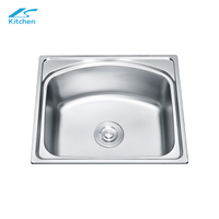 China Direct Sale Factory Silver Large Kitchen Sink Stainless Steel 24*20 Inch Single Bowl Kitchen Sink