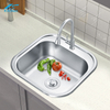 Corner Sink 304 Stainless Steel Small Round Single Bowl Undermount Kitchen Sink - Silver Rounded Edge Stretch Bar Sink - Best Farmhouse Sink