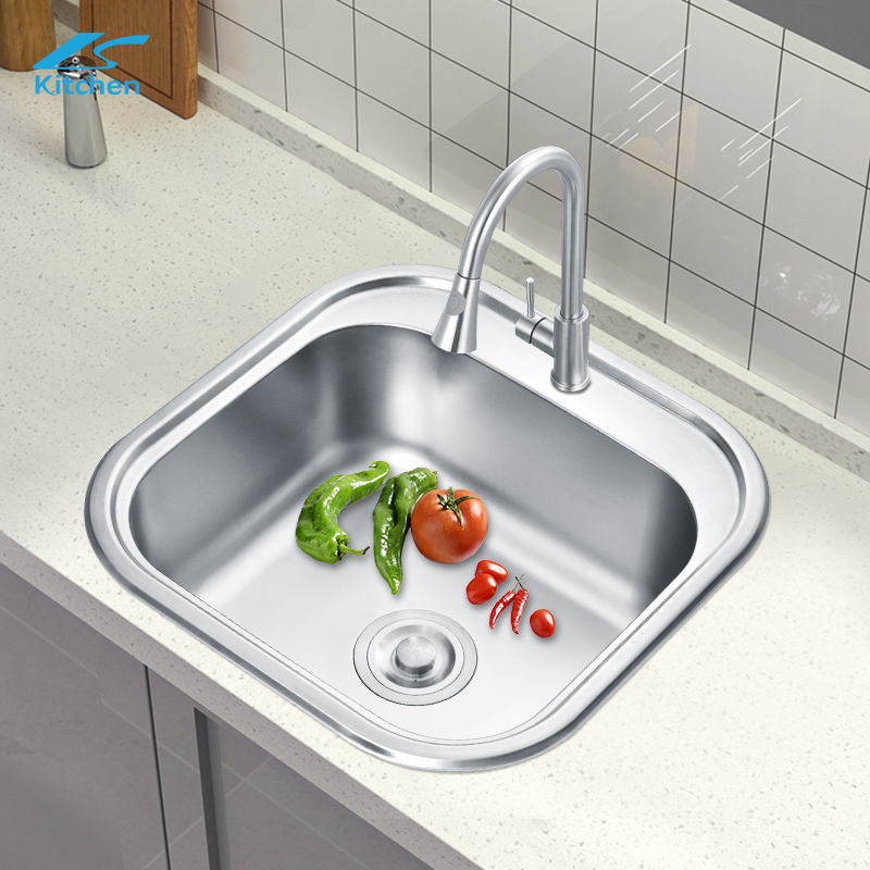 Corner Sink 304 Stainless Steel Small Round Single Bowl Undermount Kitchen Sink - Silver Rounded Edge Stretch Bar Sink - Best Farmhouse Sink