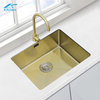 Singe Handmade Golden Basin 19.6” for Undermount Installation 304 Stainless Steel Kitchen Sink 