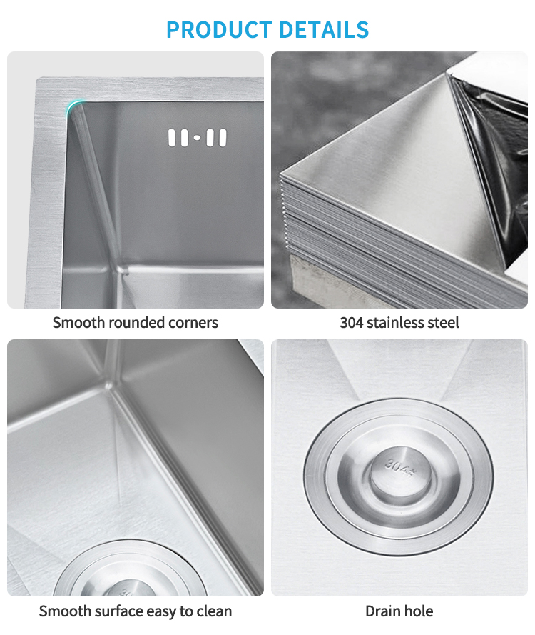 Top Silver CE Certified Handmade Modern Rectangular Mini Kitchen Sink – Undermount Design,Small Kitchen Sink, Modern Kitchen Sink