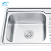 Best Selling Black Silver Single Bowl with Drainboard Washing and Cooking Home Use Basin