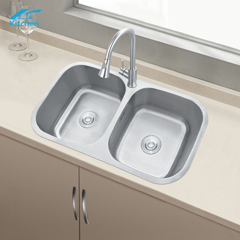 Out Door Farmhouse Double Bowl Sink Sus304/201 Stainless Steel Sink for Kitchen
