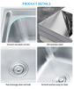 Farmhouse Stainless Steel Double Bowl Kitchen Sink Handmade Single Rectangular Sink 3 Years Warranty Small Size Machine