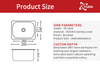 Kitchen Sink Manufacturer Mini Single Basin for Commercial Undermount Kitchen Sink