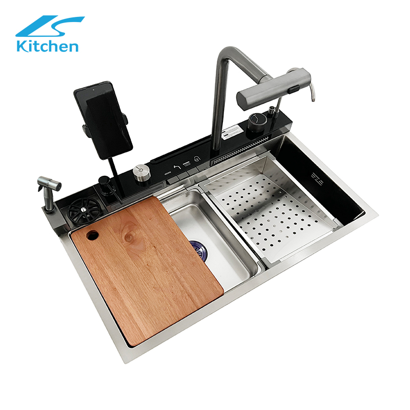  Kitchen Sink with Mobile Phone Holder&Spray Gun Smart Multi-function Sink