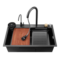 Waterfall Sink Household Dishwasher Basin Workstation stainless steel Kitchen Sink with Pull Out tap