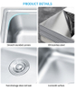 Farmhouse Stainless Steel Double Rectangular Bowl Kitchen Sink 3 Years Warranty 