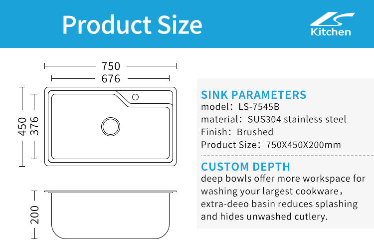 Stainless Steel Special-shape Kitchen Sink Single Bowl Above Counter Washing Basin