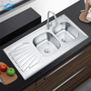 Farmhouse Kitchen Sink Single Basin with Plate Sus304/201 Stainless Steel Sink