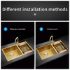 Luxury Gold Kitchen Sink – Modern Double Bowl Handmade Stainless Steel for Elegant Homes – Trending in Fashionable Kitchens & Interior Style