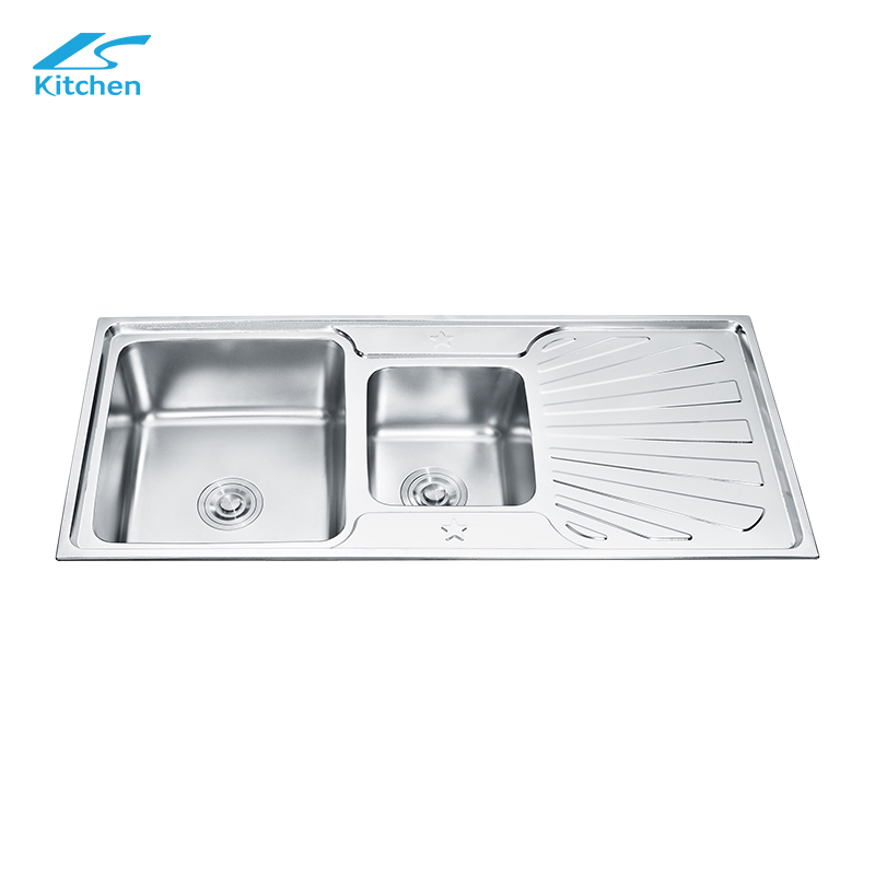 42.5"×19.3" Large Size Kitchen Double Square Bowl Sink Fashionable Attractive Design Sink
