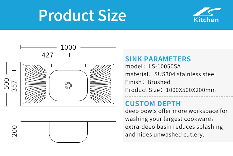 Durable SUS304 Stainless Steel Double Drainboard Sink – Outdoor & Farmhouse Use | Top Kitchen Sink