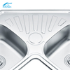 Special Shape Design 2 Basin and 1 Drain Kitchen Sink Butterfly Shape Kitchen Sink