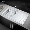 SUS201/304 Stainless Steel Sink with Drainboard | Single Bowl Sink for Kitchen