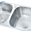 Modern Minimalist Double Bowls Sink Kitchen Stainless Steel Undermount Installation Nano Surface Sink