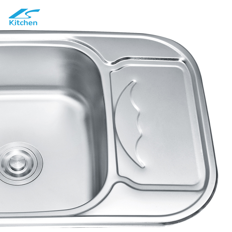 Wholesale SUS304/201 Press Kitchen Round Corner Sink Garden Sink Water Wash Kitchen Sink With Plate