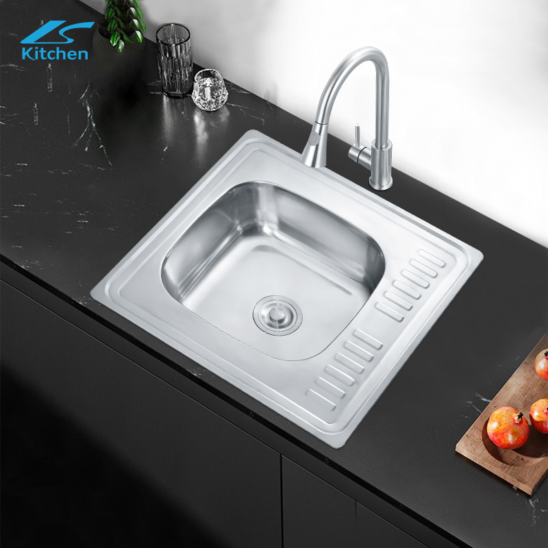 Washing Basin with Plate High Quality 201/304 Stainless Steel Sink Single Bowl Kitchen Sink Island Modern New Style 