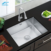 23.6" Undermount Single Basin Stainless Steel Kitchen Sink Silver Modern Kitchen Style Handmade Sink