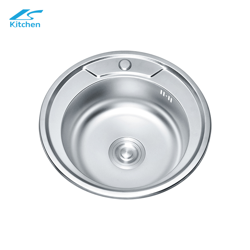 Liangshun 19.3" Stainless Steel Kitchen Sink Single Bowl with Unique round Shape and One Holes 
